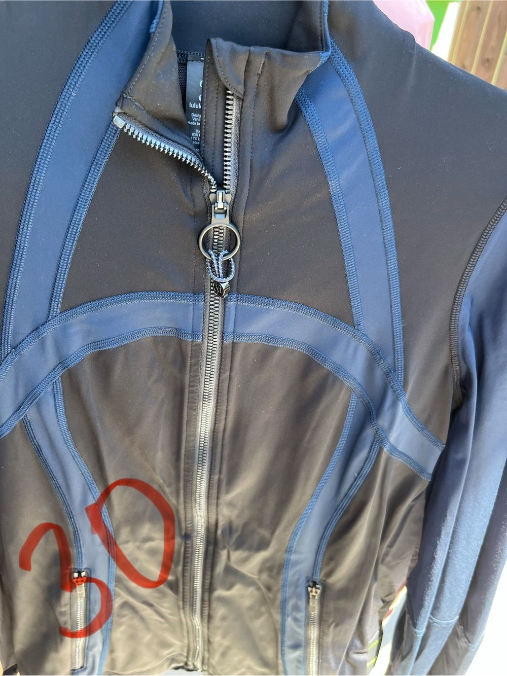 lululemon athletica Black Jacket with Navy Trim